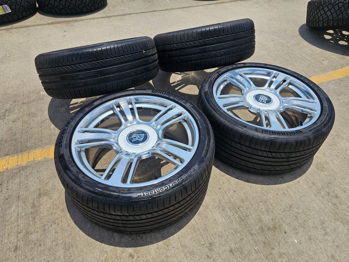 21" Rolls Royce Wraith Ghost Dawn OEM wheels rims tires 5x120 CONTINENTAL Texas Truck Tire