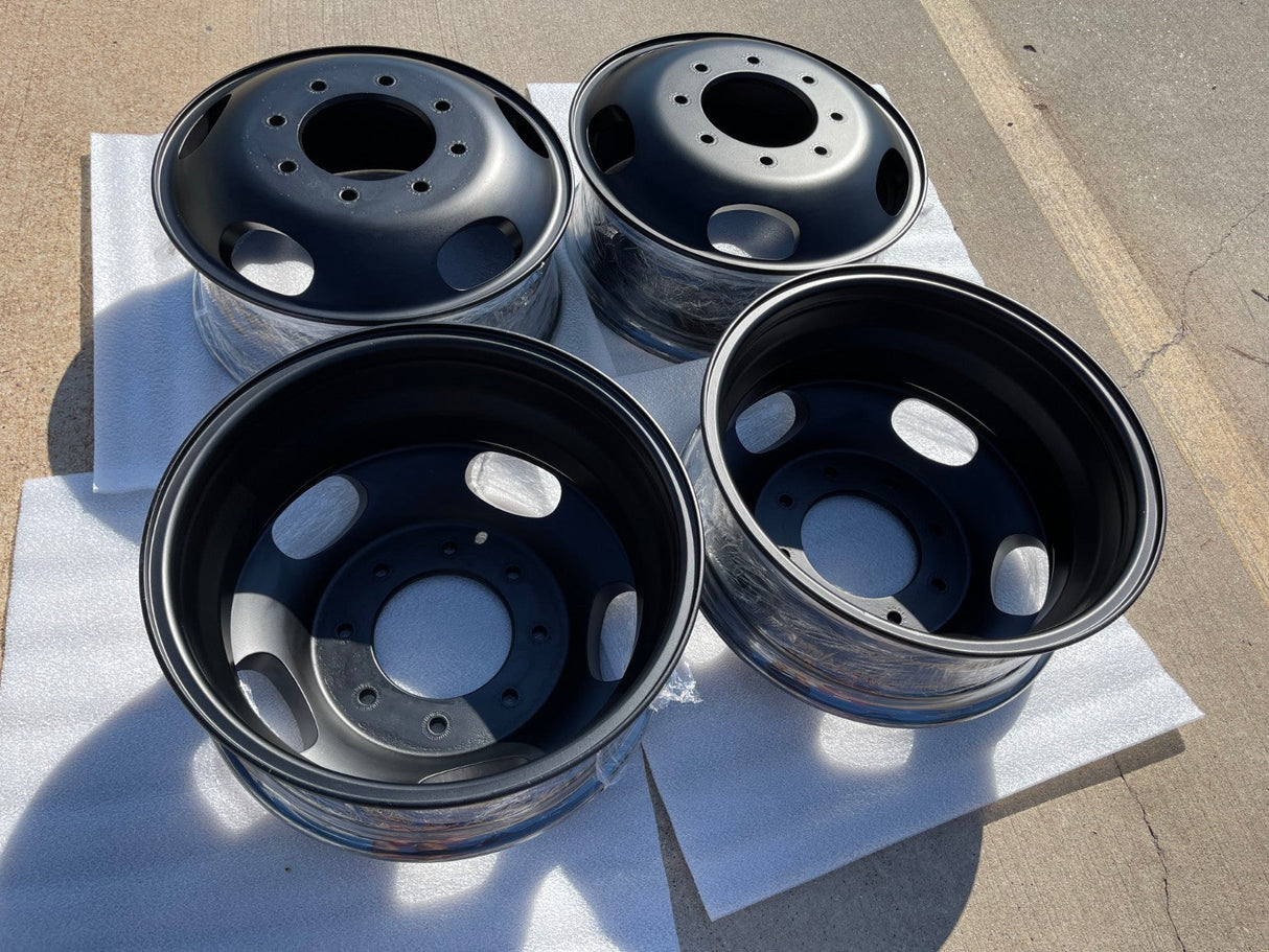 17" Ford F-350 Dually OEM 3618 3619 black rims wheels NEW Texas Truck Tire