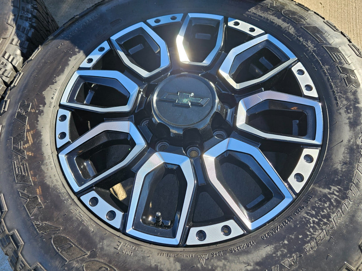 20" Chevy Silverado High Country 2500 3500 OEM Black wheels rims 2023 2024 2025 Texas Truck Tire