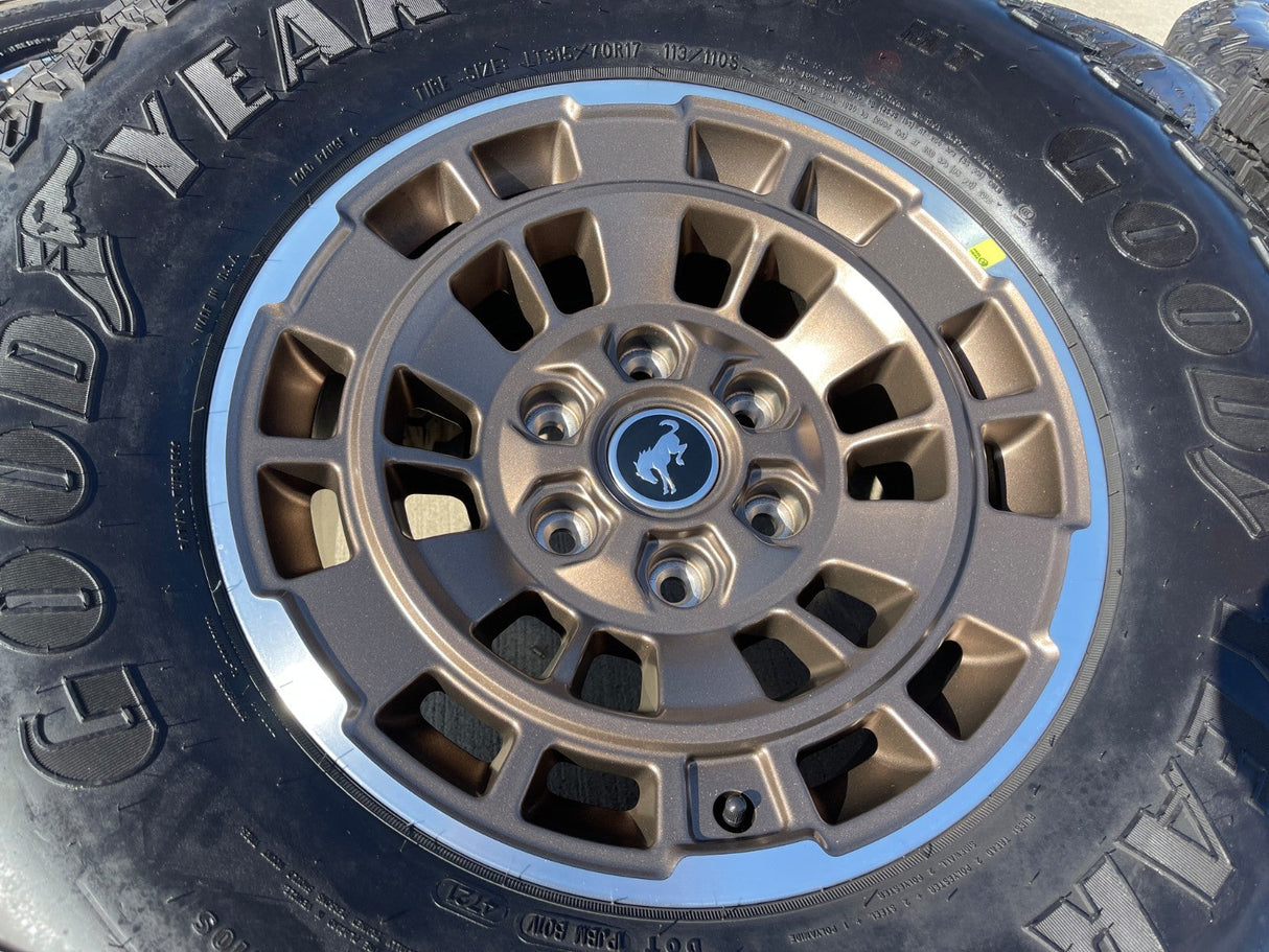 17" Ford Bronco HERITAGE Edition wheels rims BRONZE GOODYEAR 35" Texas Truck Tire