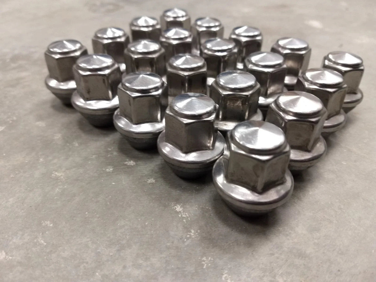 (20) 14x1.5 OEM Ford lug nuts polished Mustang OE 2015-2026 Texas Truck Tire
