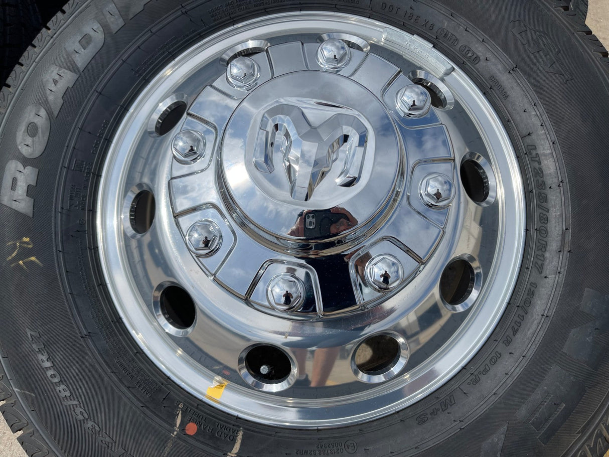 17" Dodge Ram 3500 Dually Laramie 8x200 wheels rims 2701 2702 OEM NEXEN NEW Texas Truck Tire