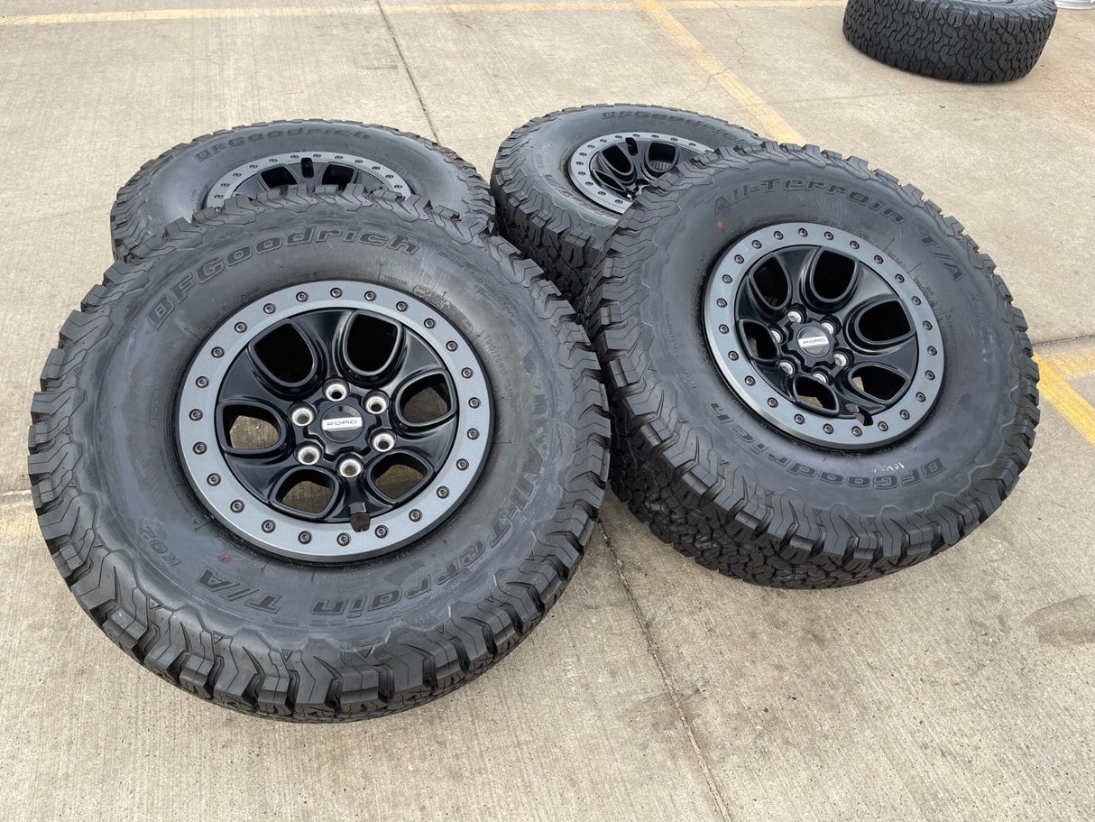 17" Ford F-150 Raptor OEM BEADLOCK rims wheels 10459 95210 BFG KO2 35" tires NEW Texas Truck Tire