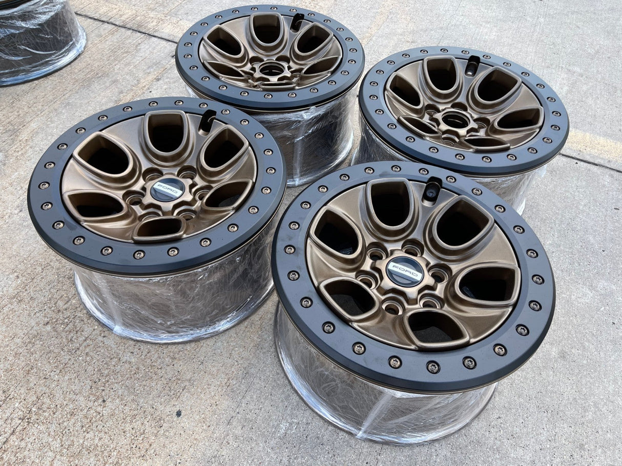 17" Ford F-150 Raptor OEM BEADLOCK rims wheels 10459 95210 BRONZE 2025 2026 NEW Texas Truck Tire