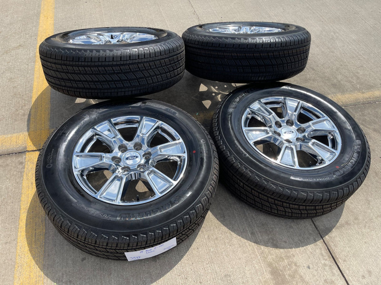 18" Ford F-150 Expedition OEM Lariat CHROME rims wheels 3998 tires NEW MICHELIN Texas Truck Tire