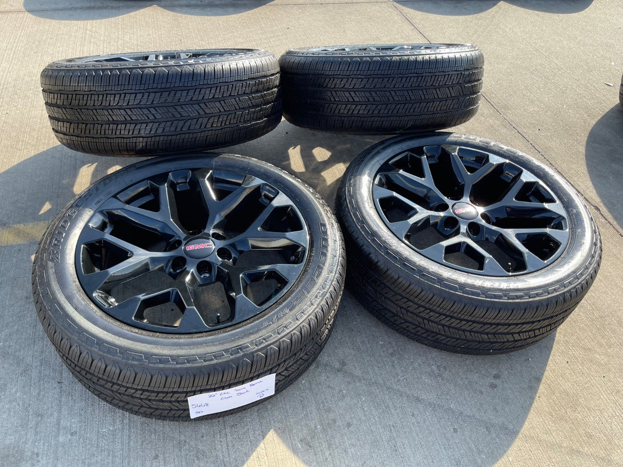 22" GMC Yukon Sierra Chevy Tahoe 1500 OEM replica 5668 wheels rims tires NEW Texas Truck Tire