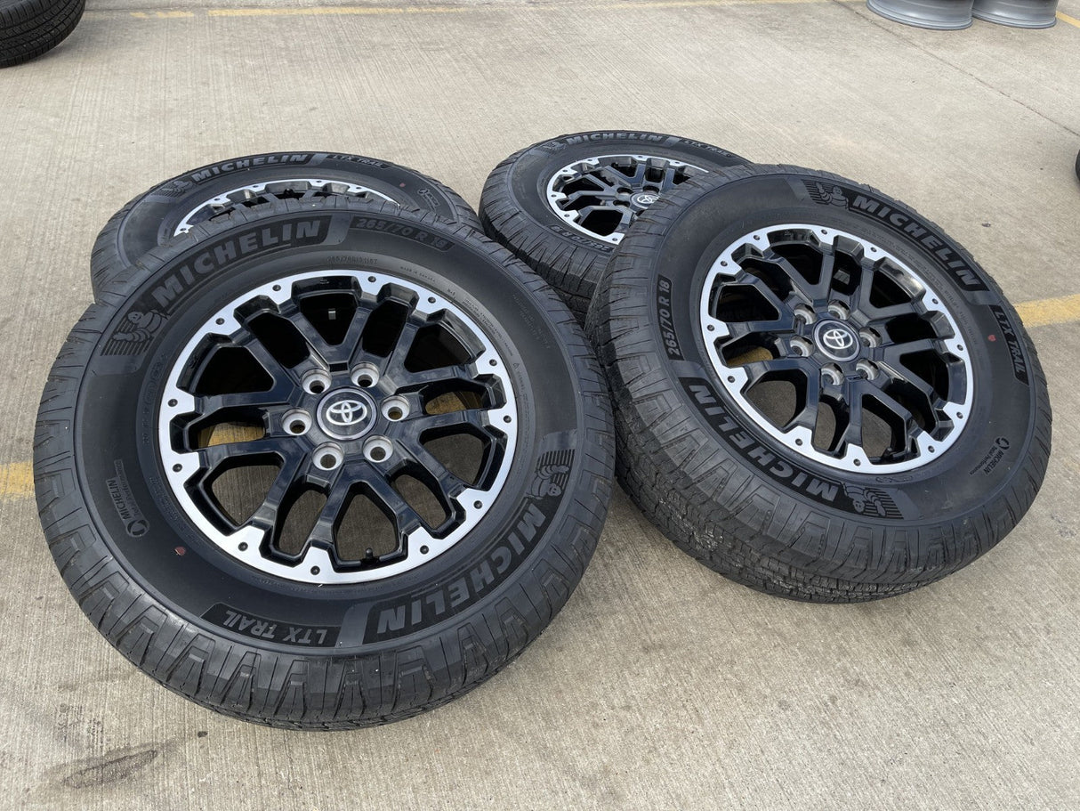 18" Toyota Tundra TRD OEM black wheels rims 75273 Sequoia 2024 2025 2026 Texas Truck Tire
