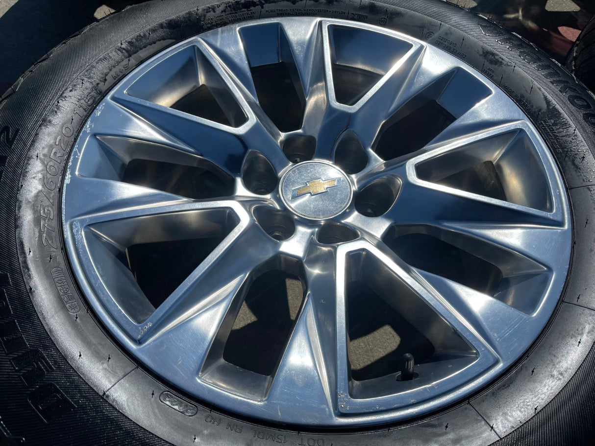 20" Chevy Tahoe Silverado LTZ 5920 OEM wheels rims Yukon HANKOOK A/T2 NEW Texas Truck Tire