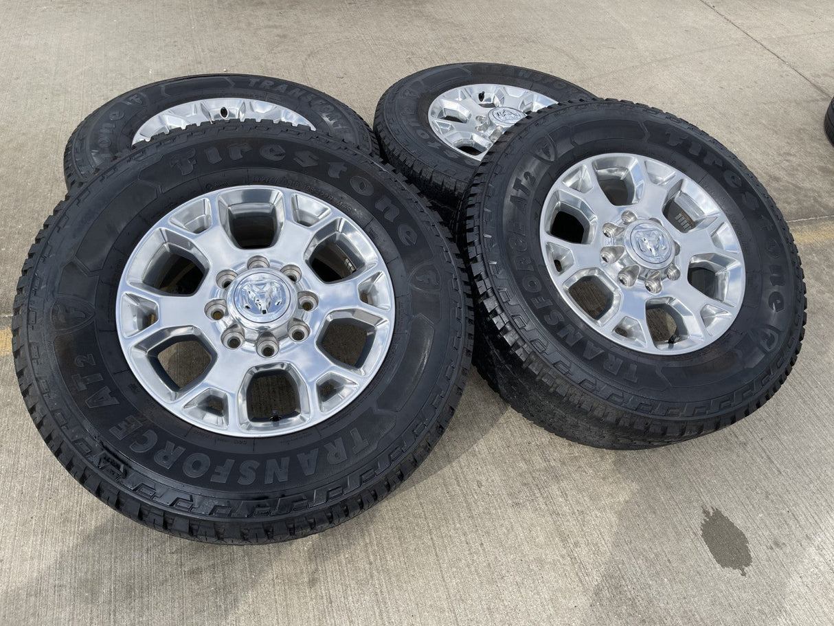 18" Ram 2500 3500 Laramie Power Wagon OEM wheels rims 2693 tires FIRESTONE A/T2 Texas Truck Tire