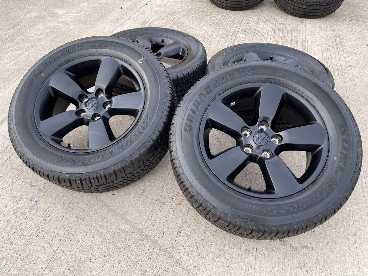 20" Dodge Ram 1500 OEM wheels rims 2495 black 5x139 tires BRIDGSETONE NEW Texas Truck Tire