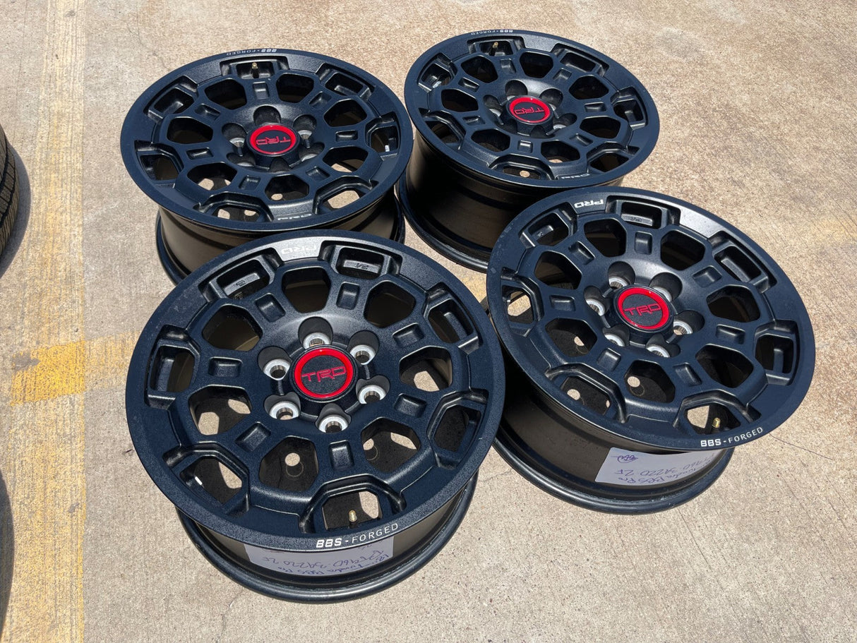 18" Toyota Tundra TRD BBS FORGED OEM black 95458 wheels rims Sequoia NEW Texas Truck Tire