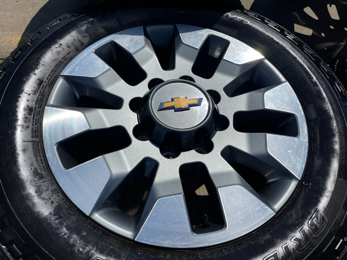 20" GMC Sierra Chevy Silverado 2500 3500 OEM 5960 5947 wheels rims BRIDGESTONE Texas Truck Tire