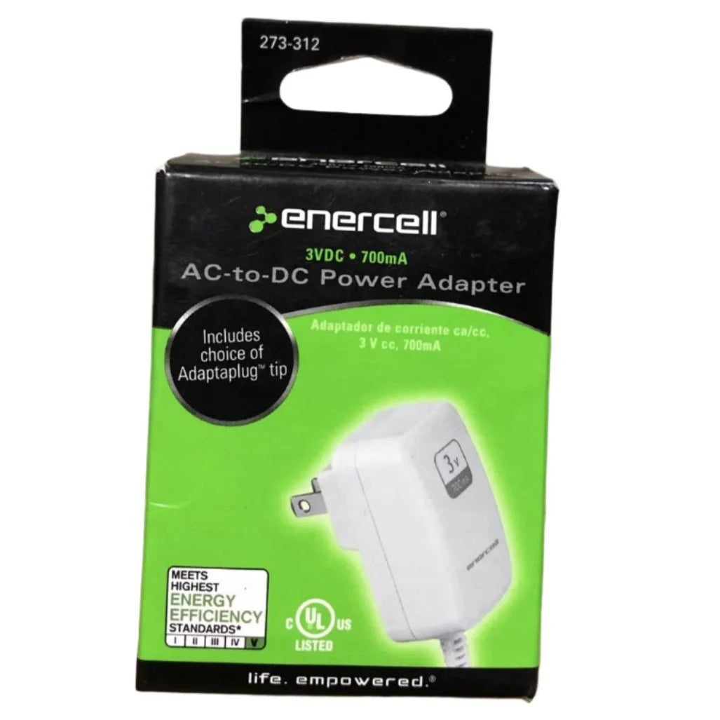 Enercell AC-to-DC Power Adapter 3VDC, 700mA 273-312 TekShack