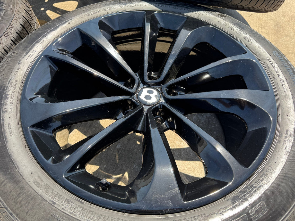 21" Bentley Bentayga OEM wheels rims black Mulliner Continental Flying Spur GT Texas Truck Tire