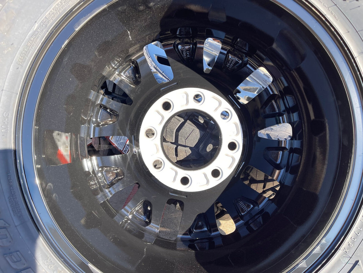 20" GMC Sierra Chevy Silverado 2500 3500 OEM 5960 5947 wheels rims NEW 35" Texas Truck Tire