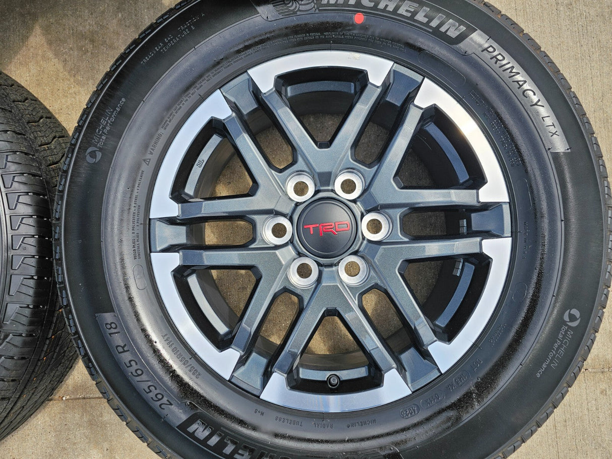 18" Toyota Tacoma TRD OEM black wheels rims tires 2024 2025 NEW Texas Truck Tire