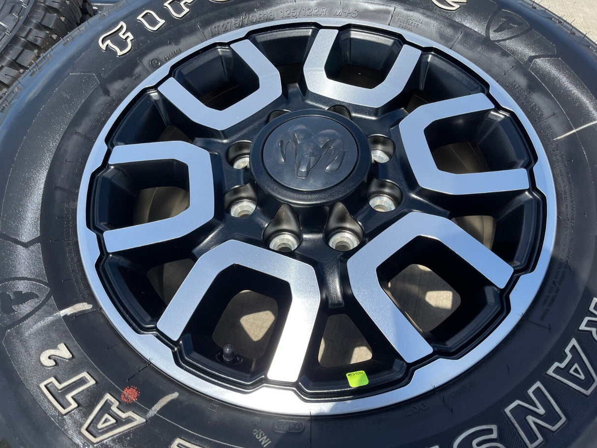 18" Ram 2500 3500 LARAMIE OEM wheels rims 2694 tires FIRESTONE A/T2 NEW 2026 Texas Truck Tire