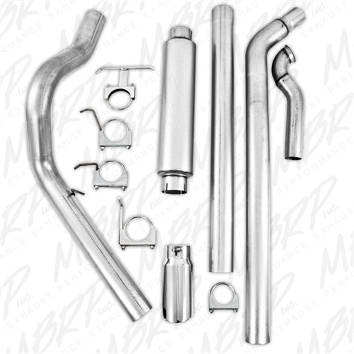 MBRP 4" Turbo Back, Single Side Exit, 1998-2003 Ford Powerstroke 7.3L, S6200AL MBRP