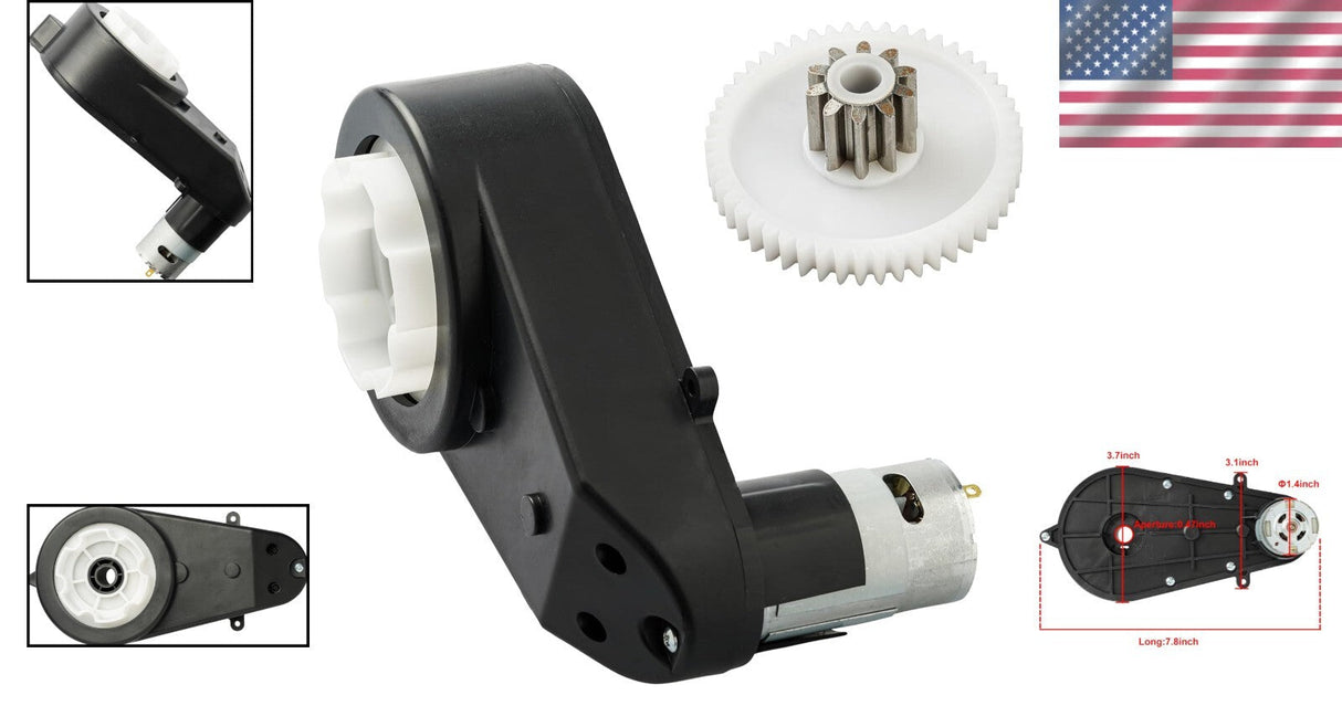 12V Seamless Gearbox Replacement for Electric Ride-On Cars 550 Motor 30000 RPM