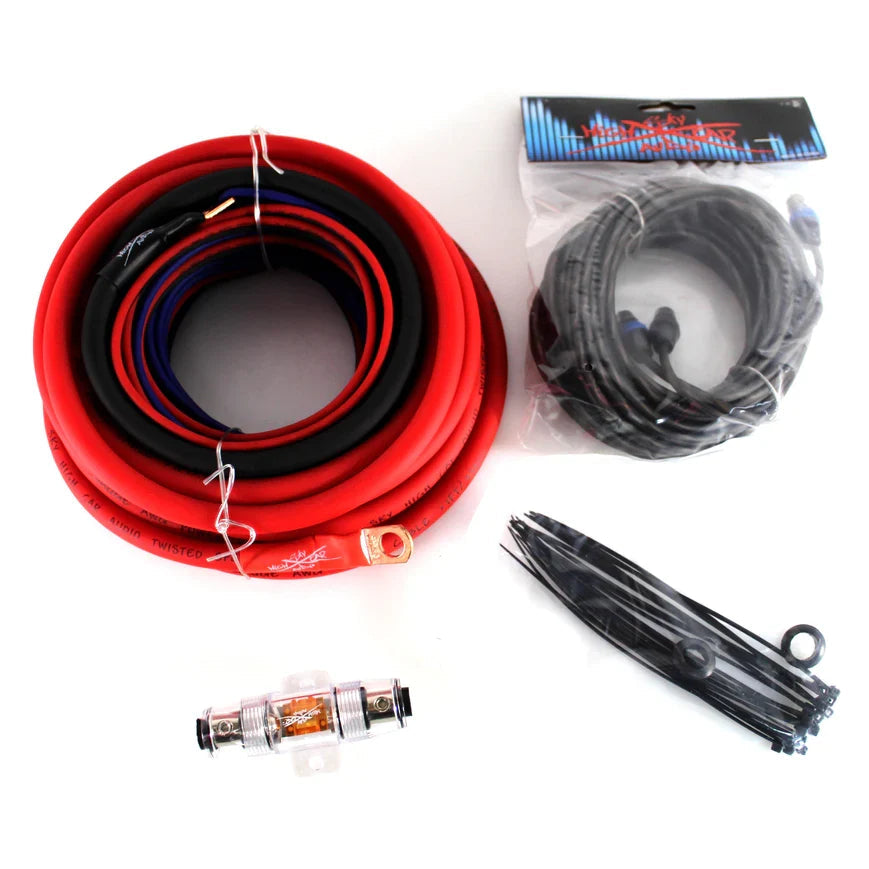 Sky High Car Audio 100% Copper OFC Amplifier Installation Kit 4GA Red Power Black Ground Sky High Car Audio