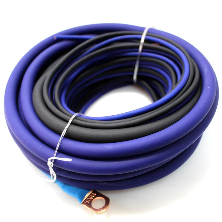 Sky High Car Audio 100% Copper OFC Amplifier Installation Kit 4GA Blue Power Black Ground Sky High Car Audio