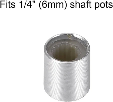 Potentiometer Knob Knurled Shaft Silver Tone Aluminum 6mm Shaft Diameter TekShack