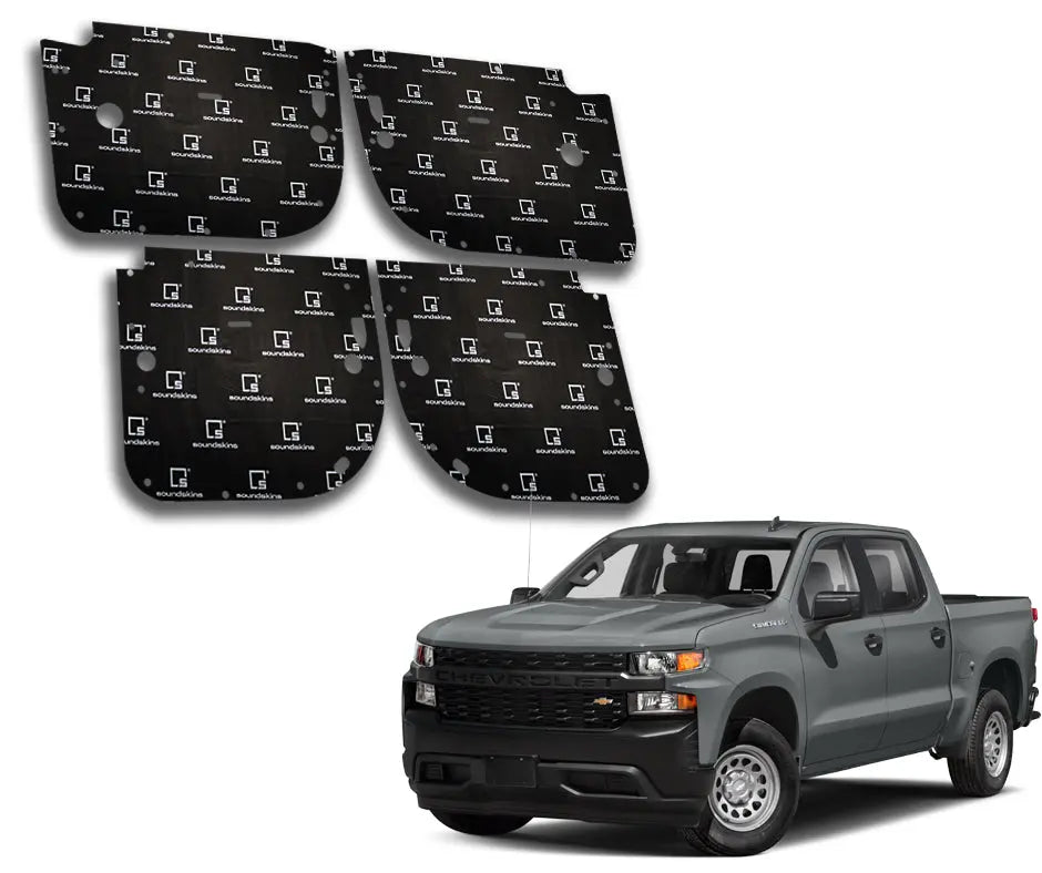 SoundSkins | 2019+ Chevy Silverado 4 Door Sound Deadening Vehicle Specific Kit | SSK-SILV4DRV2 | 3 Layers (Acoustic Foam, Foil, Rubber Butyl), 30 sq ft SoundSkins Global