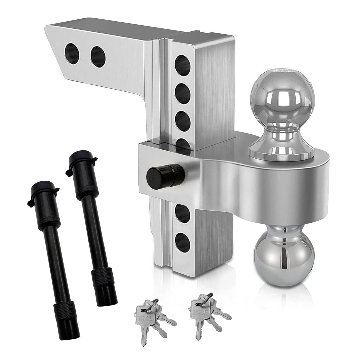 Trucktok 2" Adjustable Hitch 6" Drop/Rise 12,000 GTW with Dual Locks TruckTok