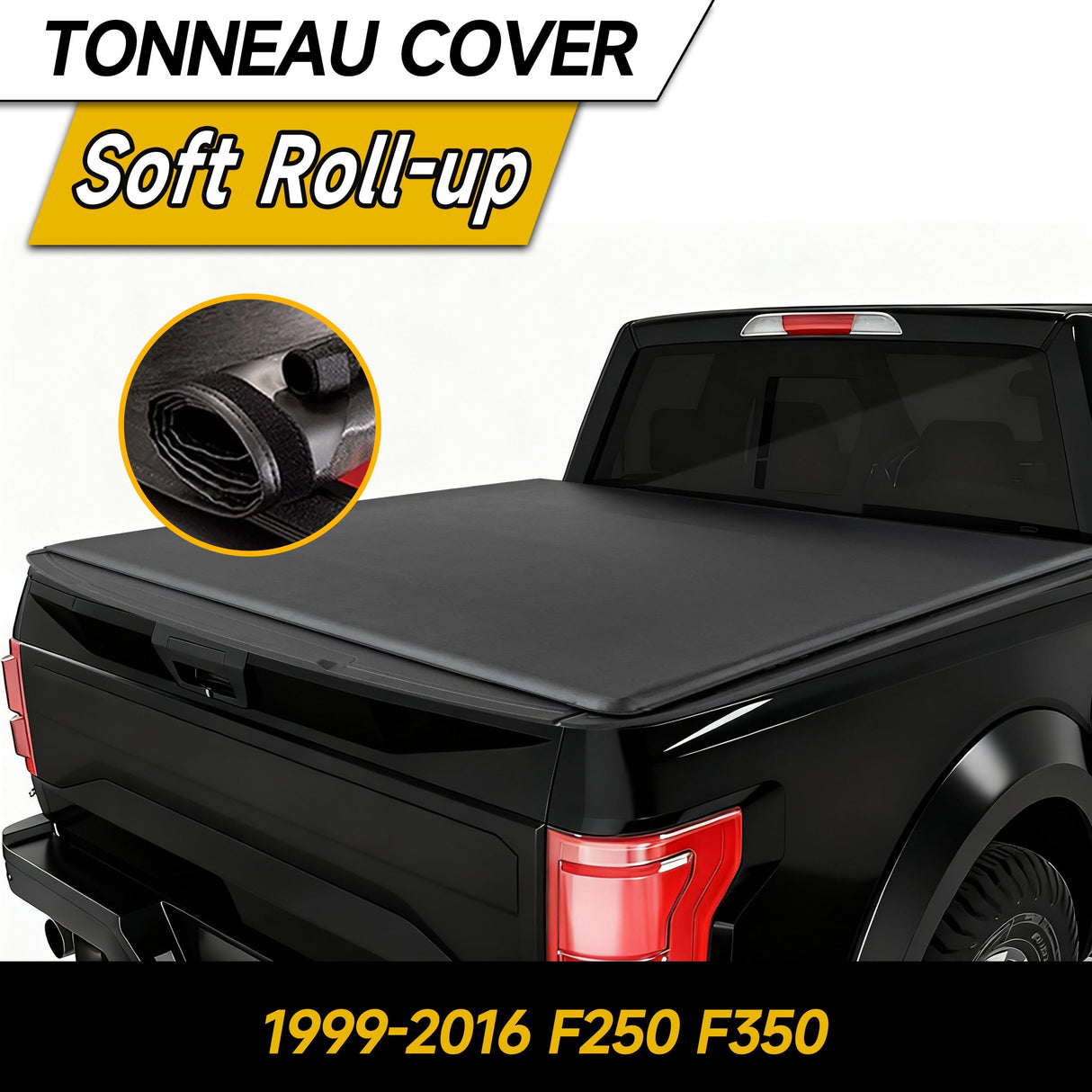 Trucktok 1999-2016 Ford F250 F350 6.8FT Soft Roll Up Tonneau Cover Truck Bed TruckTok