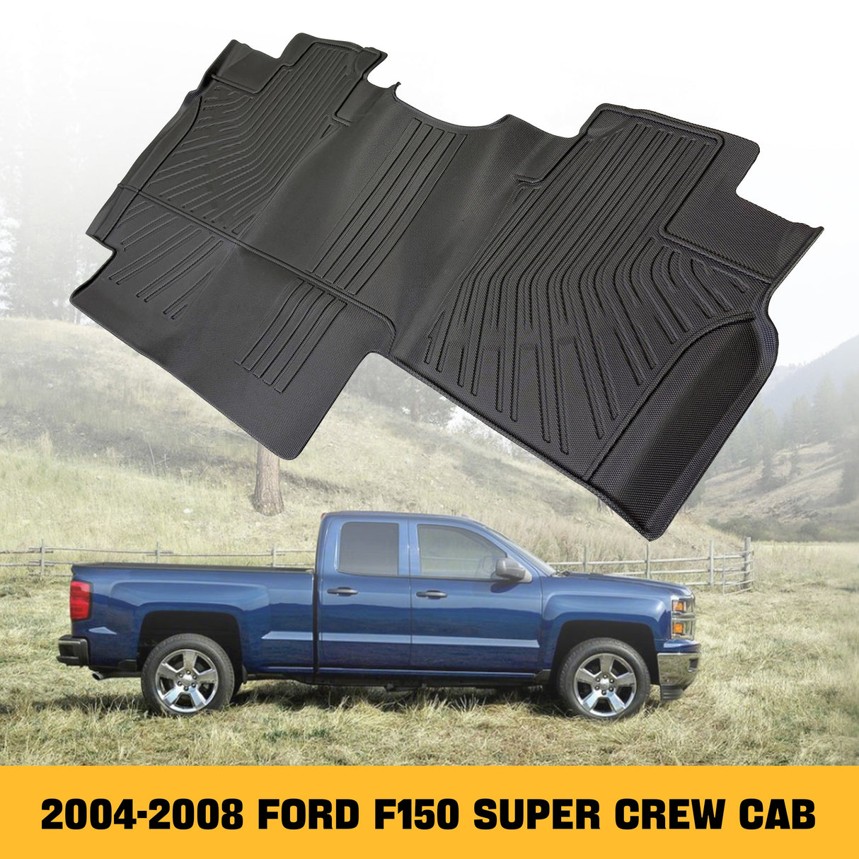 Trucktok 2004-2008 Ford F150 SuperCrew Cab All-Weather TPE Floor Mats TruckTok