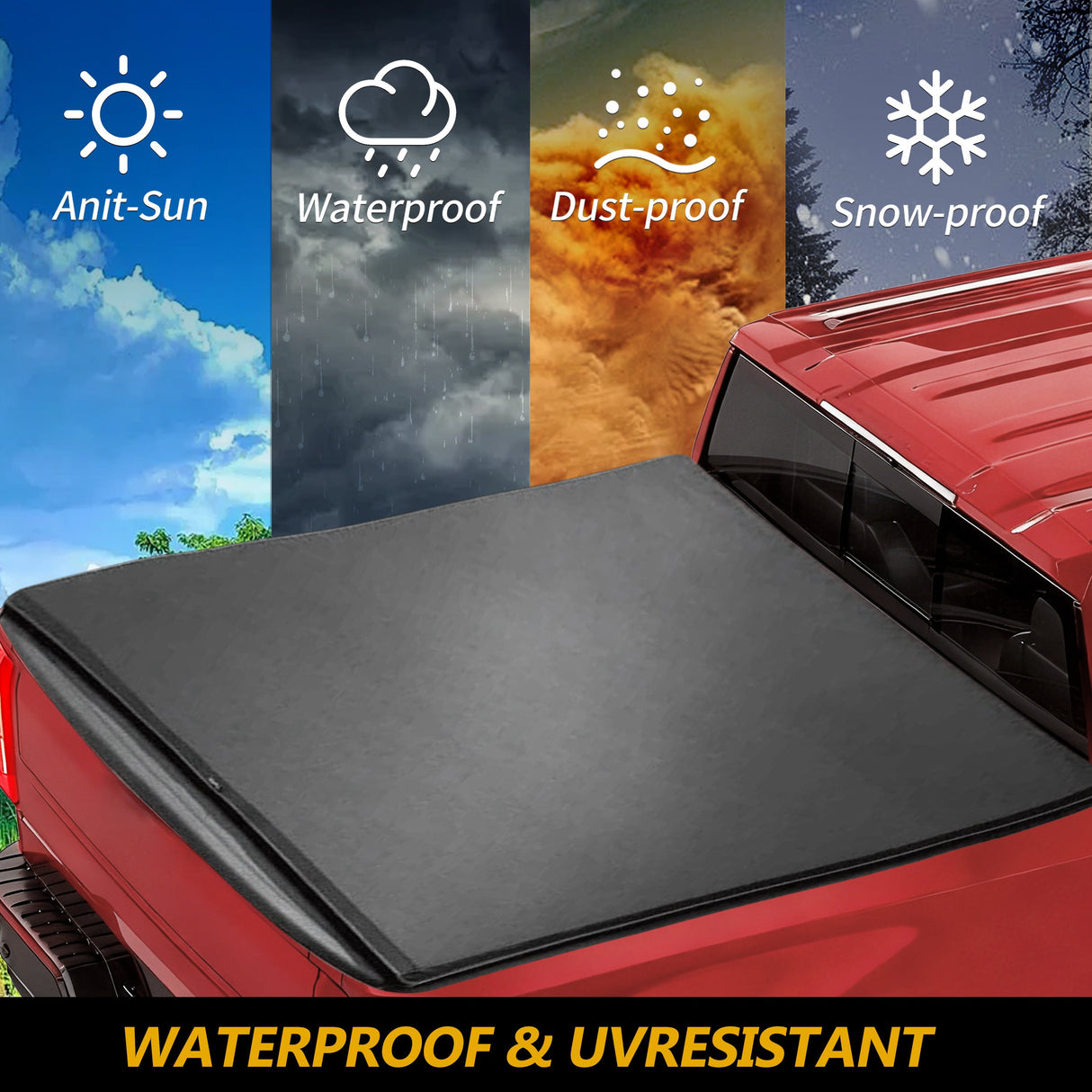 Trucktok 2020-2025 Chevy Silverado Sierra 6.9FT Soft Roll Up Tonneau Cover Bed TruckTok