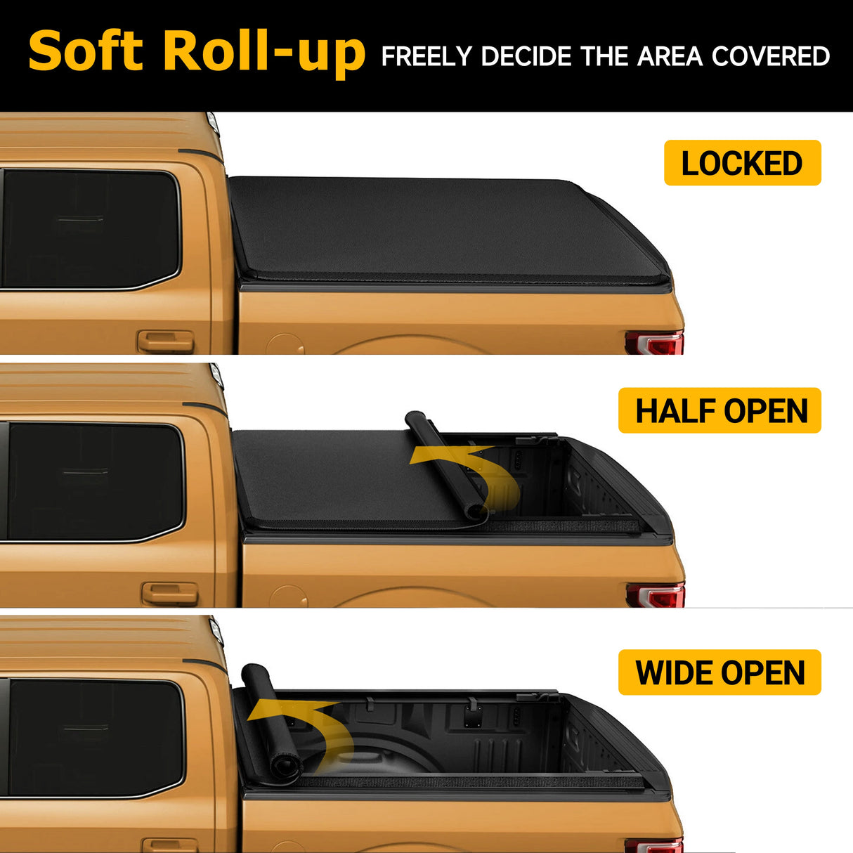 Trucktok 2004-2014 Ford F150 5.5FT Soft Roll Up Tonneau Cover Truck Bed TruckTok
