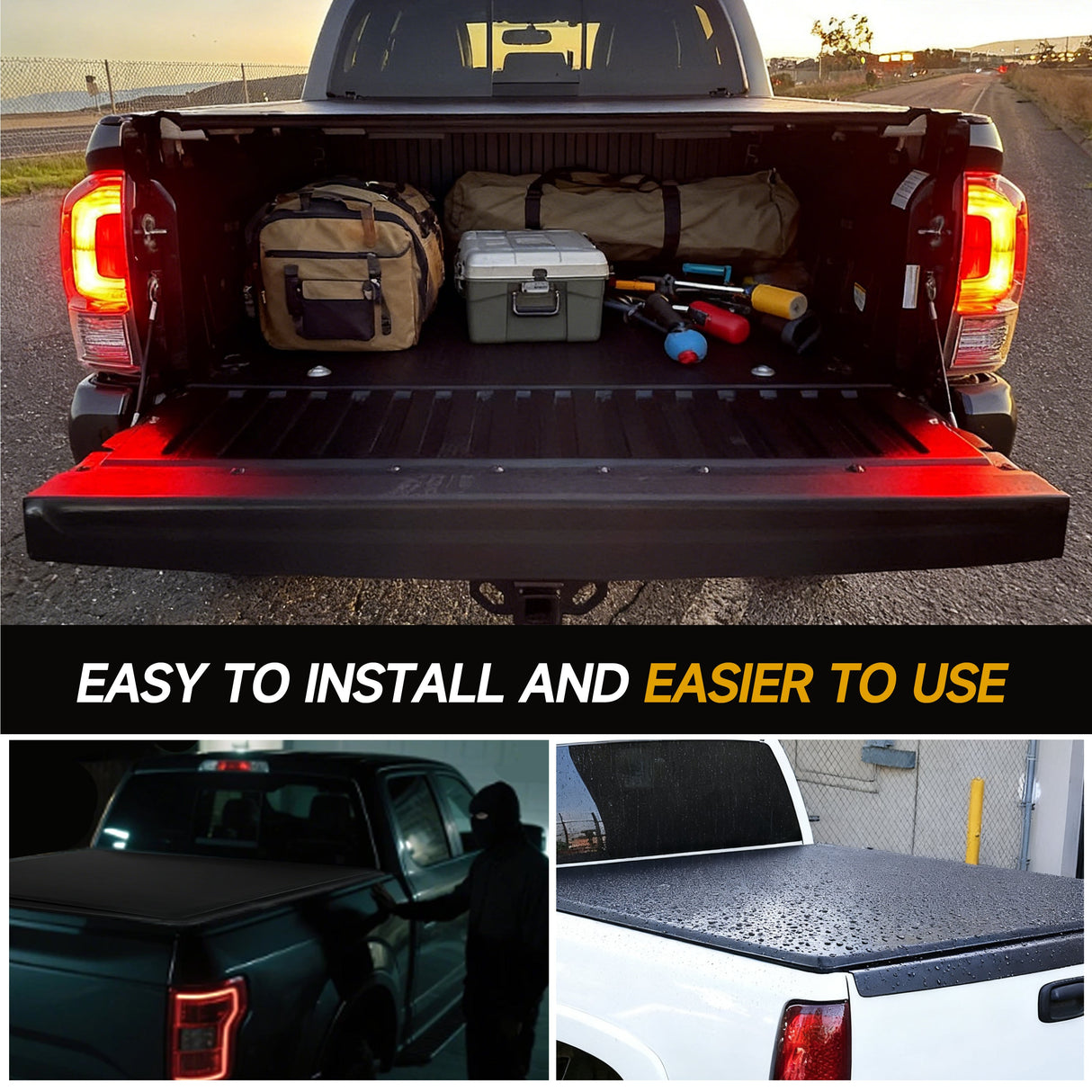 Trucktok 2007-2013 Chevy Silverado Sierra 8FT Soft Roll Up Tonneau Cover Bed TruckTok