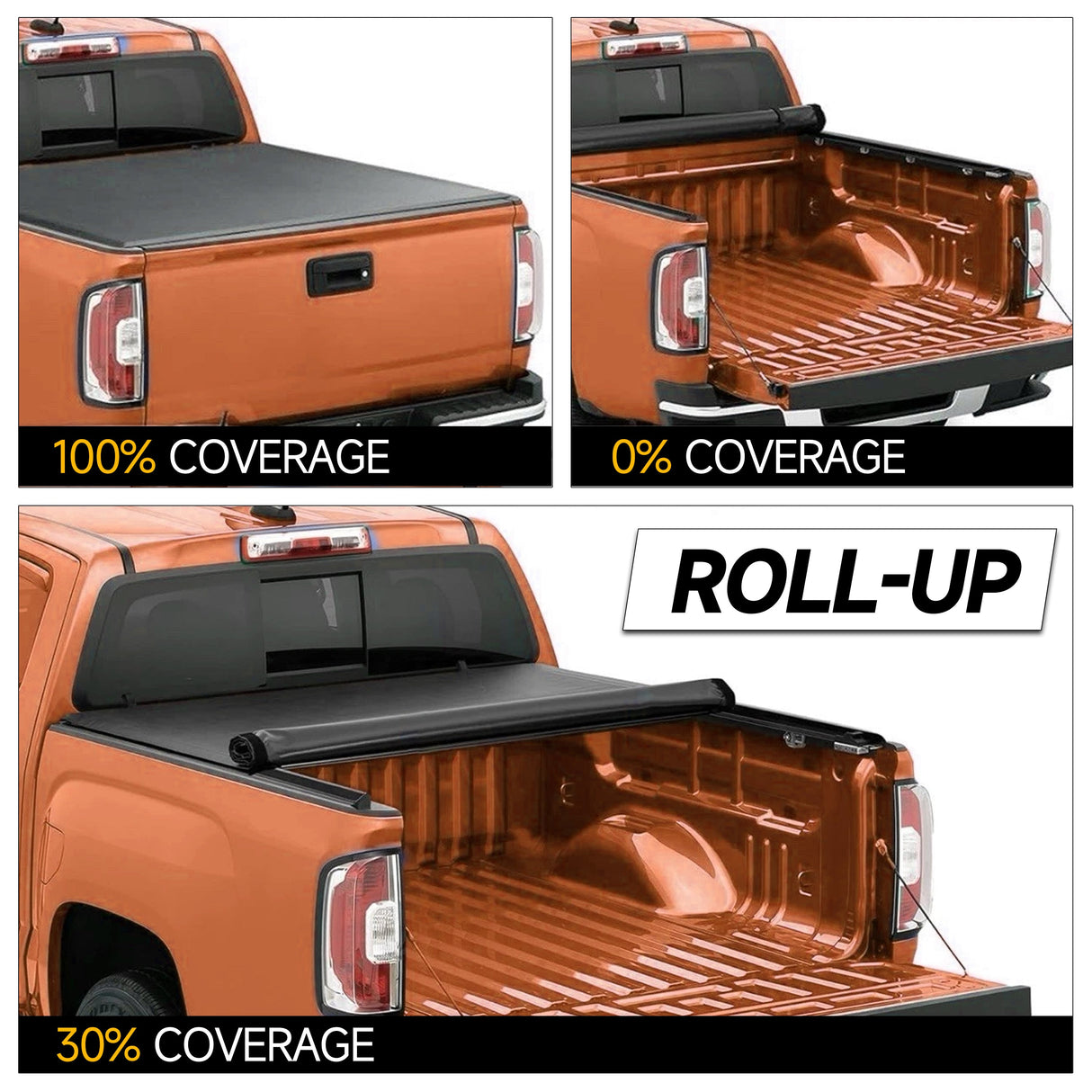 Trucktok 2007-2013 Chevy Silverado Sierra 5.8FT Soft Roll Up Tonneau Cover Bed TruckTok