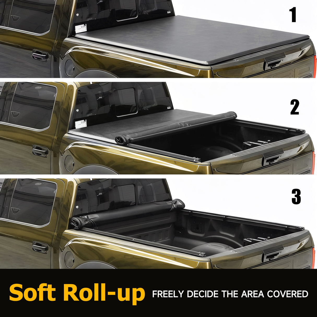Trucktok 1999-2016 Ford F250 F350 Super Duty 8FT Soft Roll Up Tonneau Cover Bed TruckTok