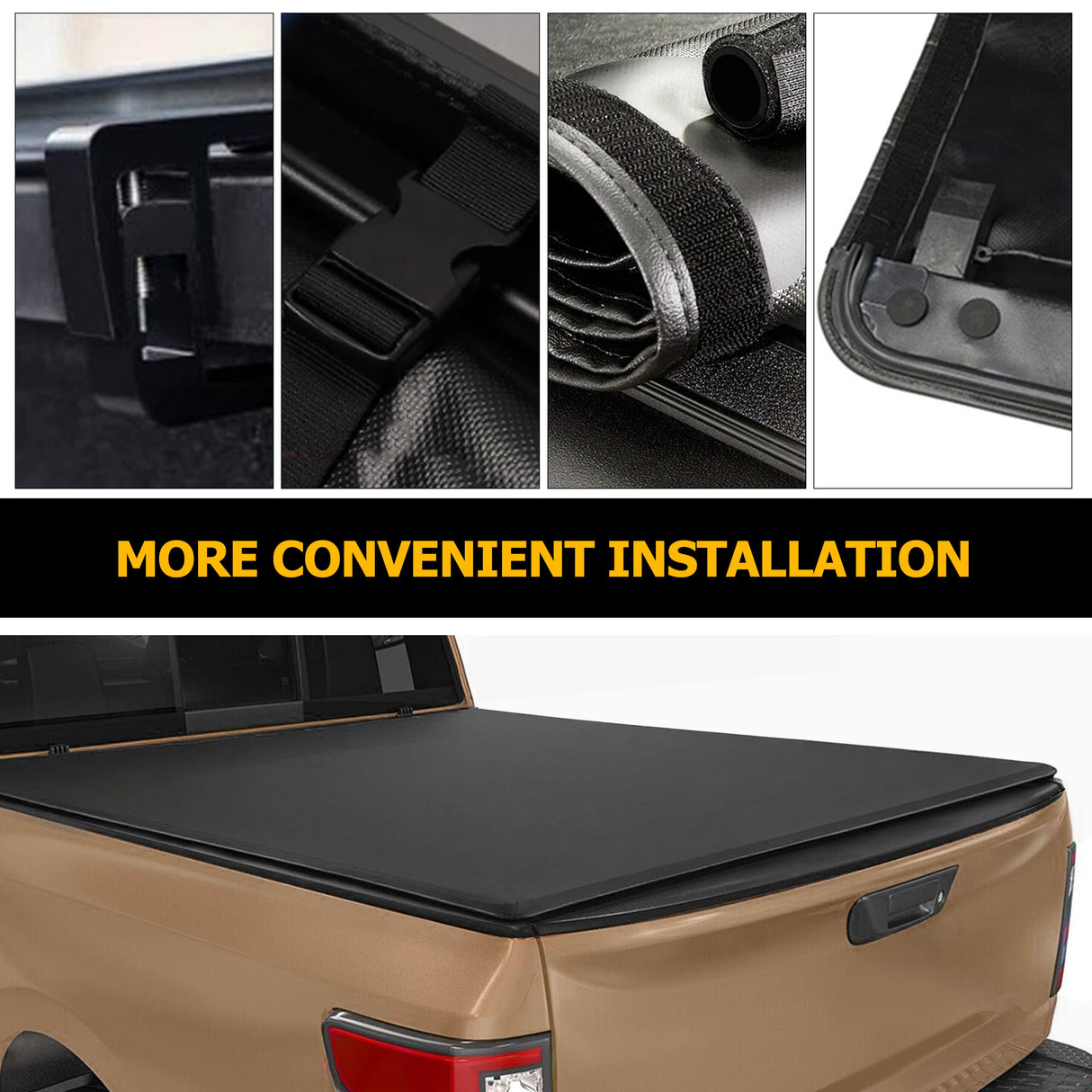 Trucktok 2007-2013 Chevy Silverado Sierra 6.5FT Soft Roll Up Tonneau Cover Bed TruckTok