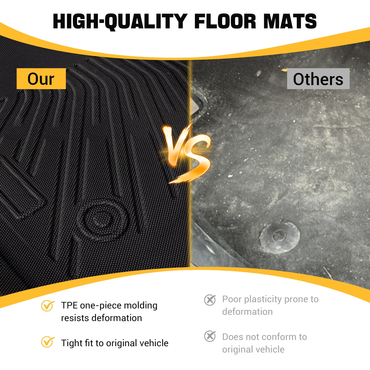 Trucktok 2012-2016 Ford F250 F350 F450 SuperCrew Cab All-Weather TPE Floor Mats TruckTok
