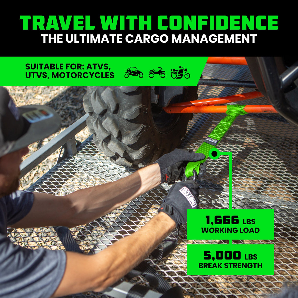 1.6" x 17" Soft Loop Tie-Down Straps (4-Pack)