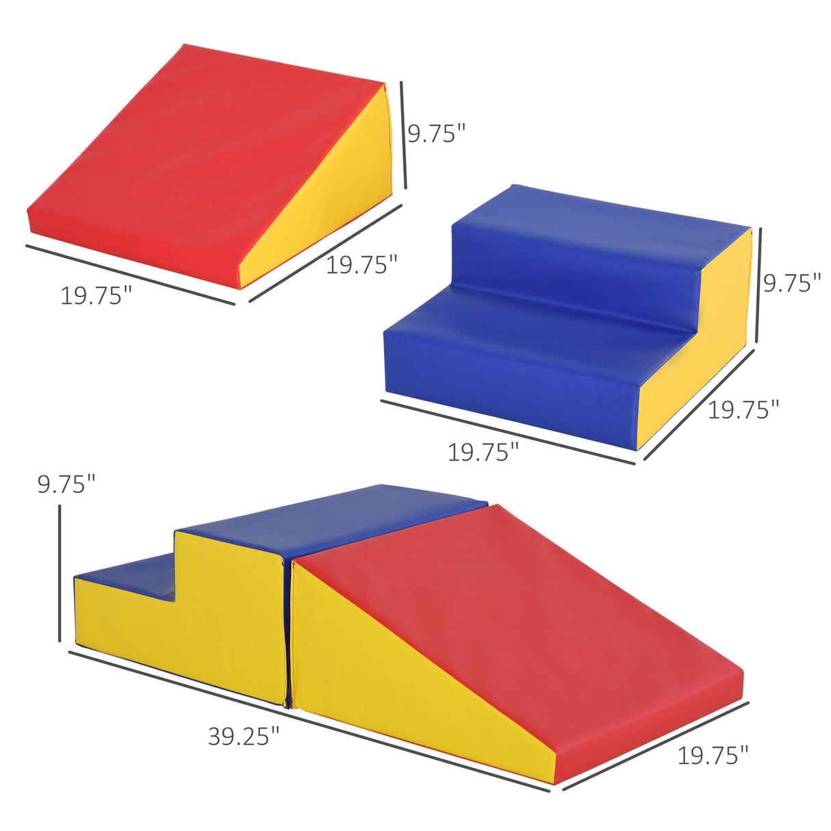 2-Piece Soft Foam Climb and Crawl Activity Playset for Kids