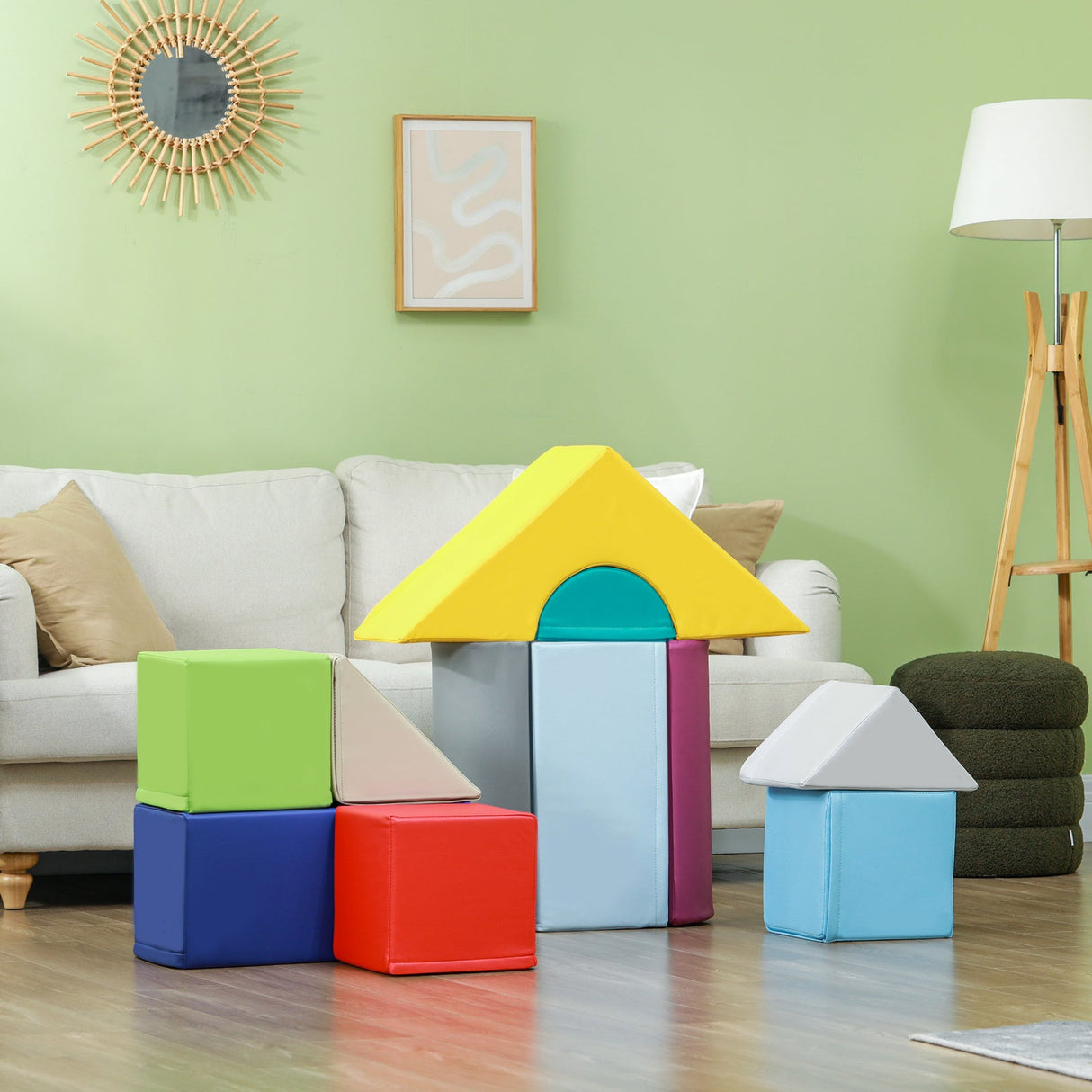11-Piece Soft Foam Climbing Blocks Play Set for Toddlers and Babies