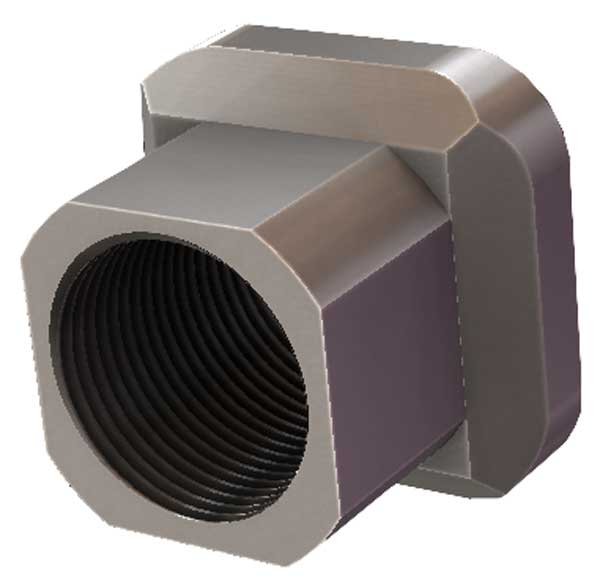 7/8-14 Left Hand Thread Tube Insert for 1 1/2 Inch ID Square Tubing