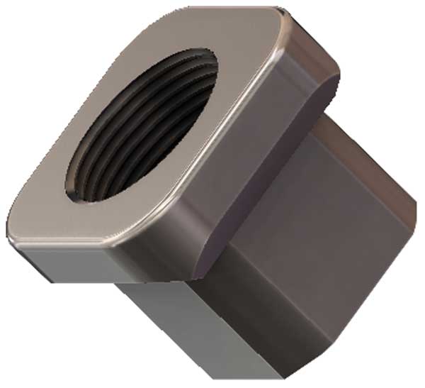 1 1/4-12 Left Hand Thread Tube Insert for 1 1/2 Inch ID Square Tubing