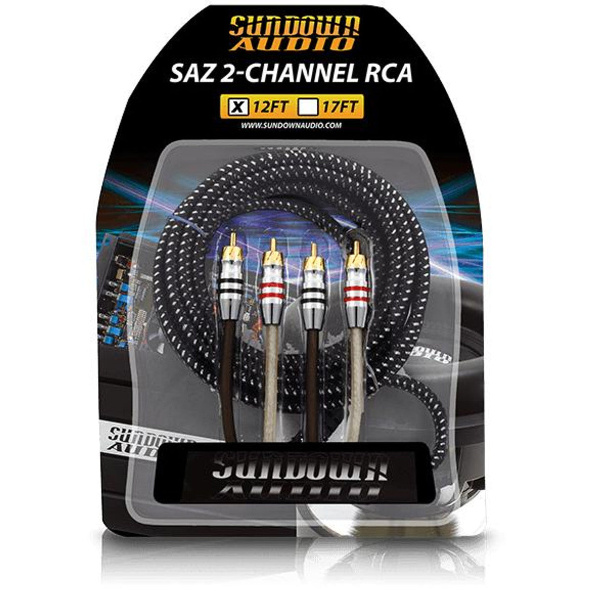 Sundown Audio SAZ2CH - 12FT 2 Channel RCA Interconnects
