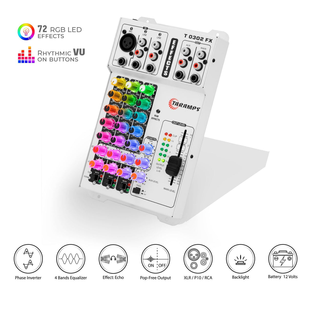 Taramps T 0302 FX MULTICOLOR Audio Mixer Taramps US