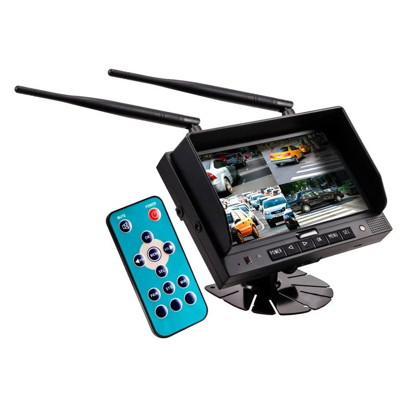 iBeam TE-4WCM 7" Commercial Wireless Monitor with Quad Output Moon Car Stereo