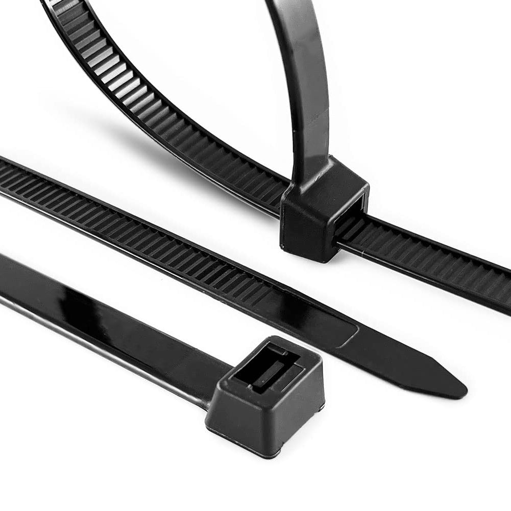 1000-Pack Premium 8-inch Black Nylon Zip Ties (60 Lbs. Tensile Strength / UV Resistant)
