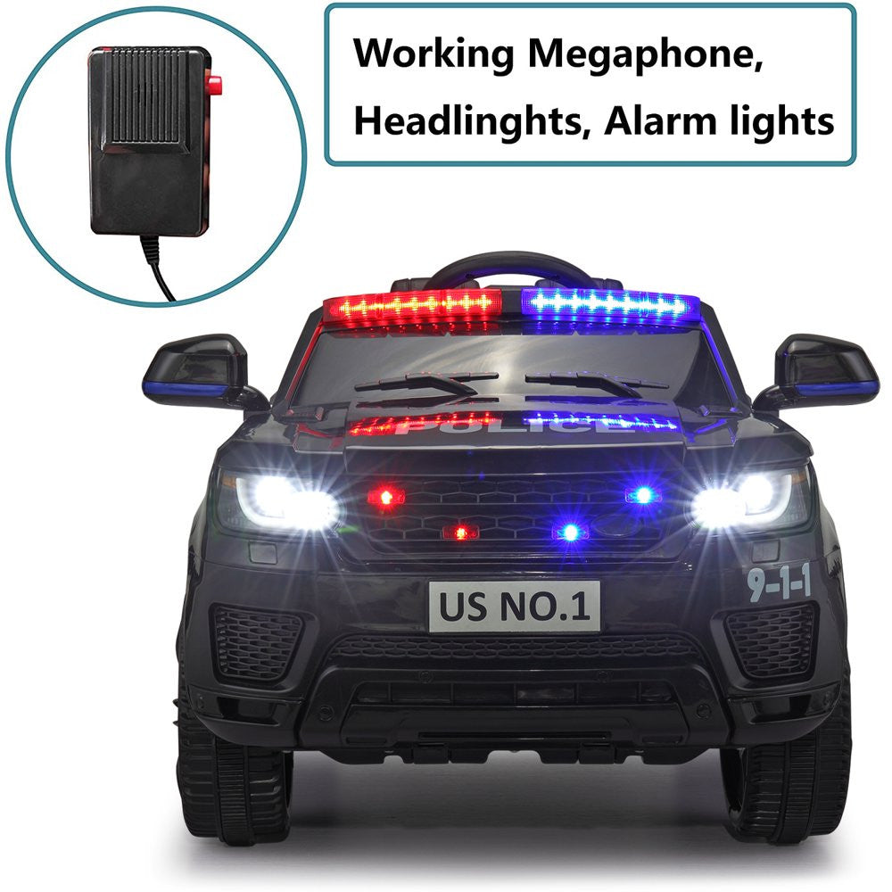 12V Kids Police Ride-On SUV Car with Parental Remote Control