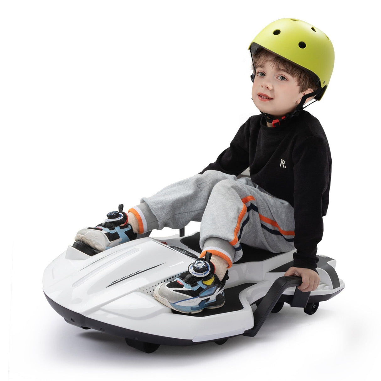 18V Battery-Powered Ride-On Drift Kart with LED Lights and Music
