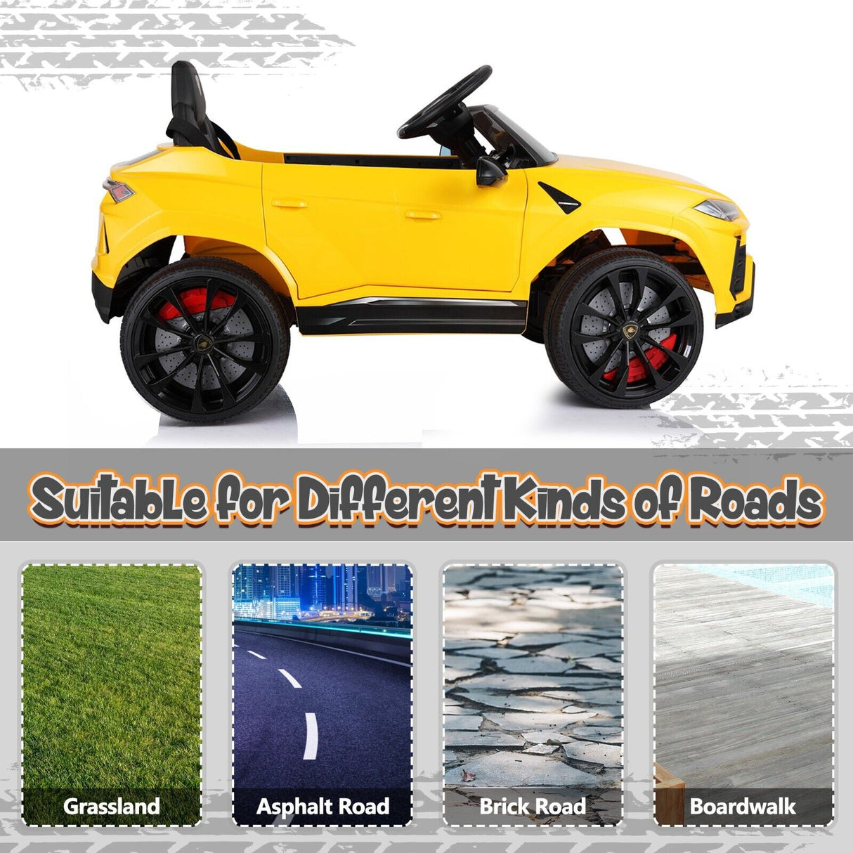 TOBBI Lamborghini Urus 12V Kids Ride-On Car: Electric Four-Wheel Fun for Young Drivers