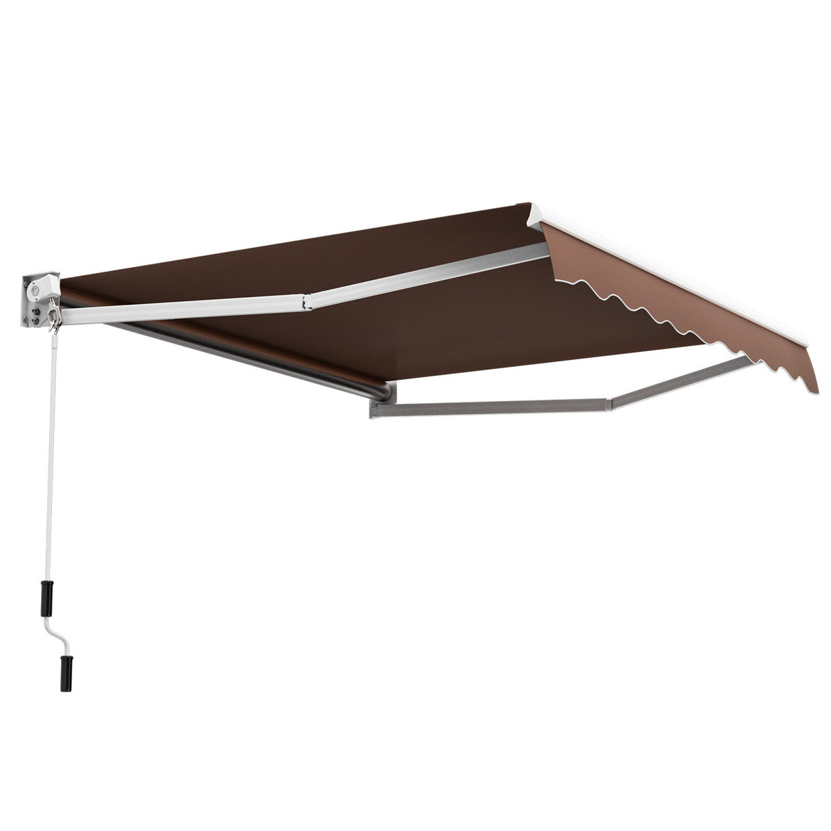 8' x 6.6' Retractable Awning with Aluminum Frame and Sun Water Protection PA Fabric